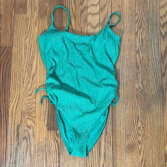 Andie Waikiki One Piece LT swimsuit sparkle Emerald Green size M long torso NWT - Picture 2 of 7